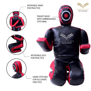 grappling dummy – black/red kneeling large
